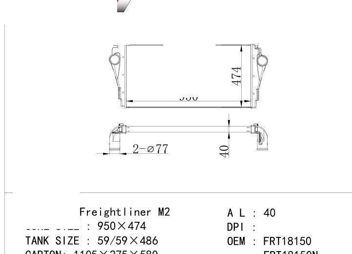 FRT18150/FRT18150N car Intercooler for FREIGHTLINER Freightliner M2