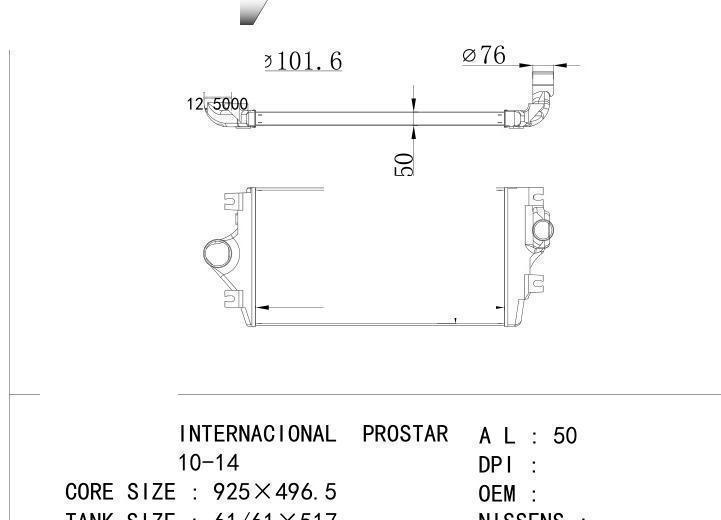  car Intercooler for FREIGHTLINER INTERNACIONAL  PROSTAR 10-14