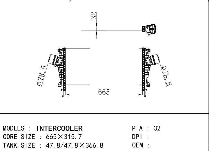  car Intercooler for TRUCK INTERCOOLER