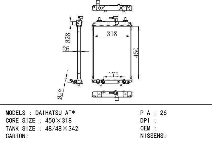  car radiator for  DAIHATSU AT