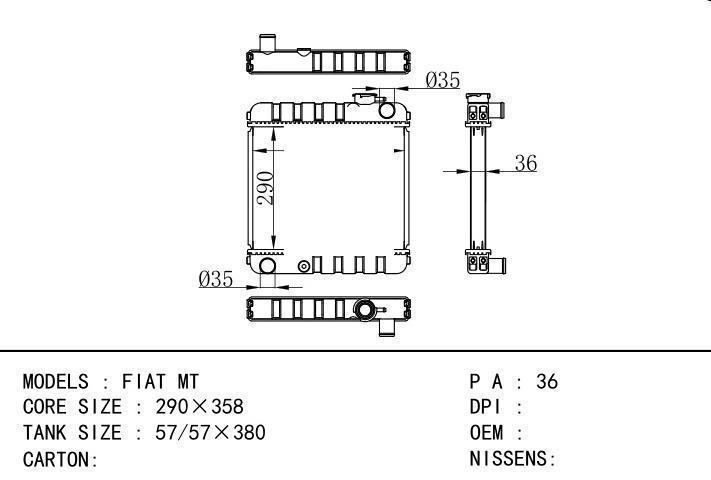  car radiator for  FIAT MT