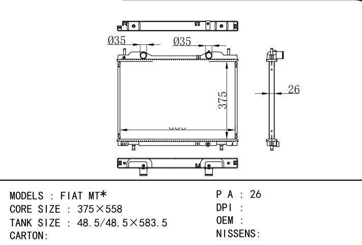  car radiator for  FIAT MT