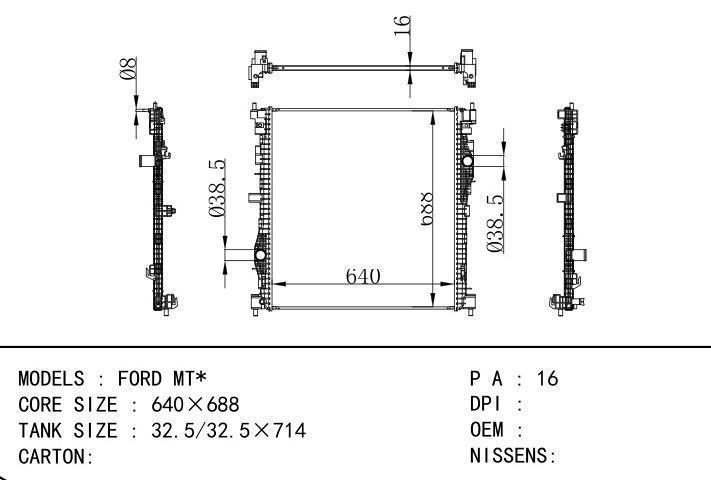  car radiator for  FORD MT