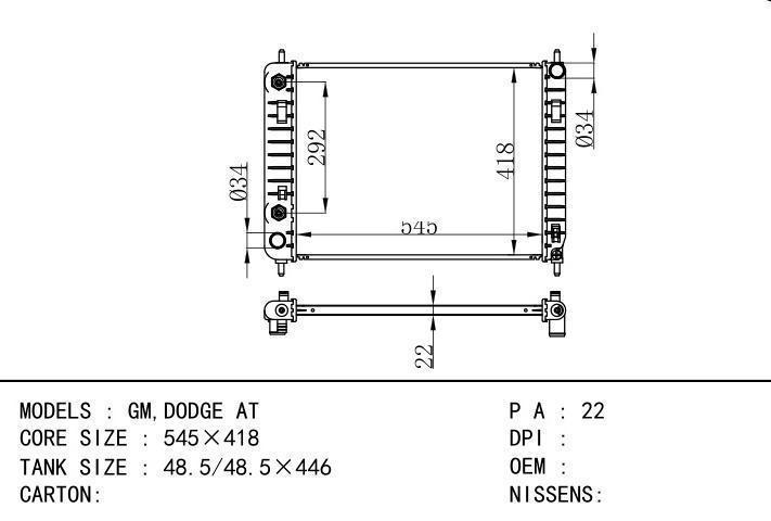 car radiator for  GM,DODGE AT