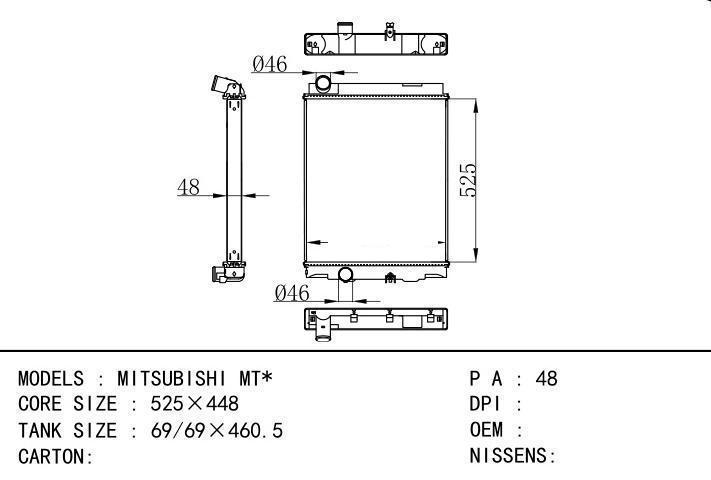  car radiator for  MITSUBISHI MT