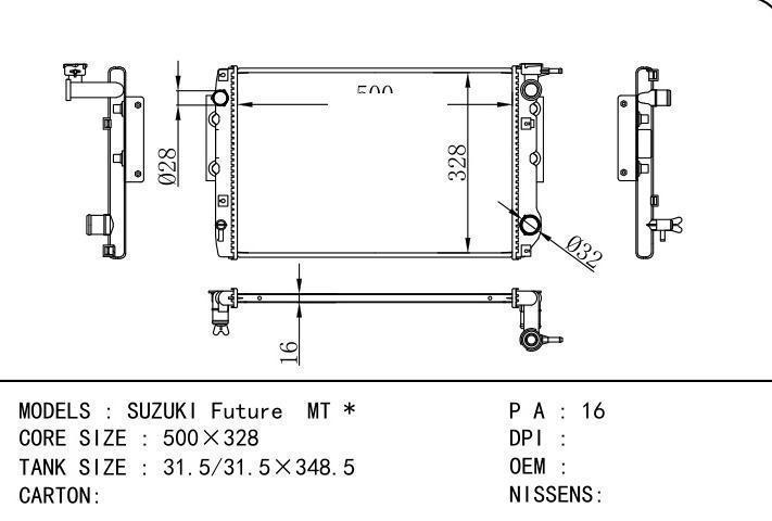  car radiator for  SUZUKI Future MT