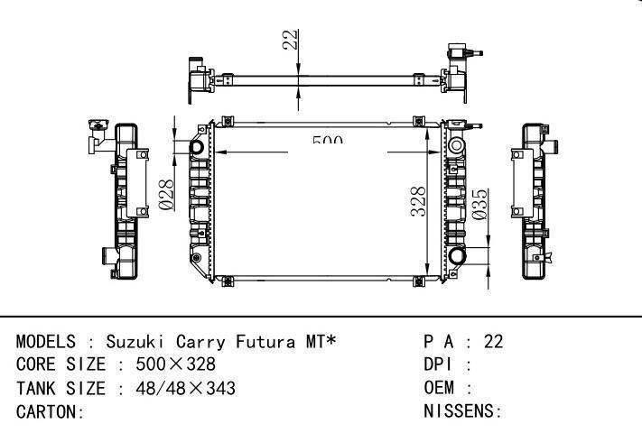  car radiator for  Suzuki Carry Futura MT